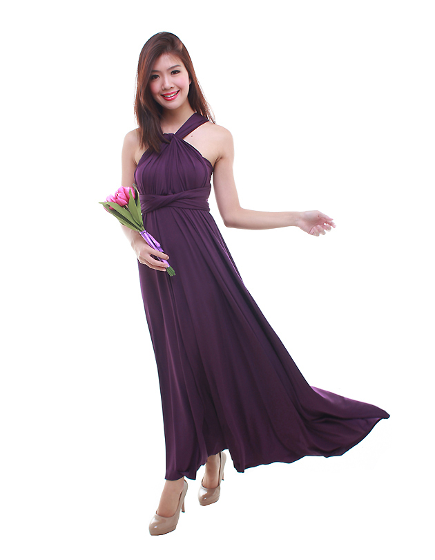 Cherie Convertible Maxi Dress in Velvet Purple